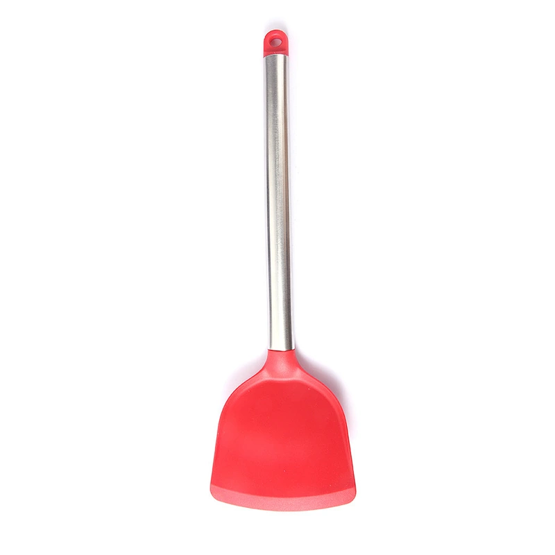 Stainless Steel Handles Silicone Cooking Turner Spatula Heat Resistant Heavy Duty Metal Kitchen Silicone Turner